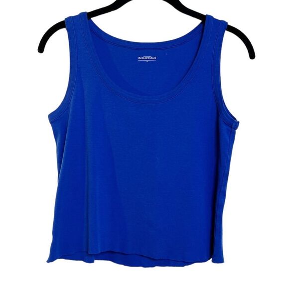 🎄Northern Reflections Raw Edge Handmade Crop Top Royal Blue Size Small - Picture 1 of 5